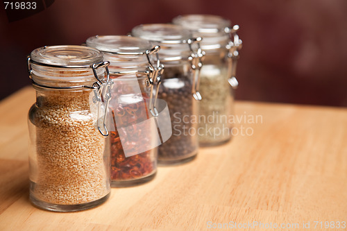 Image of Bottles of Various Spices