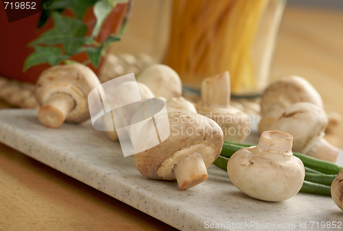 Image of Mushrooms on a Cutting Board