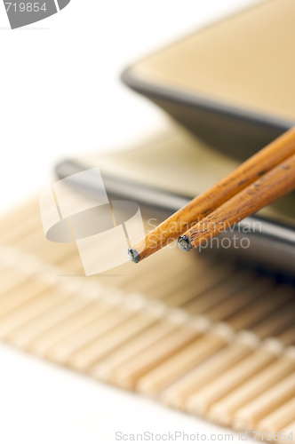 Image of Abstract Chopsticks and Bowls