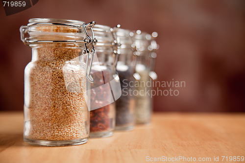 Image of Bottles of Various Spices