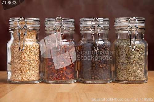 Image of Bottles of Various Spices