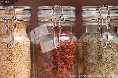 Image of Bottles of Various Spices