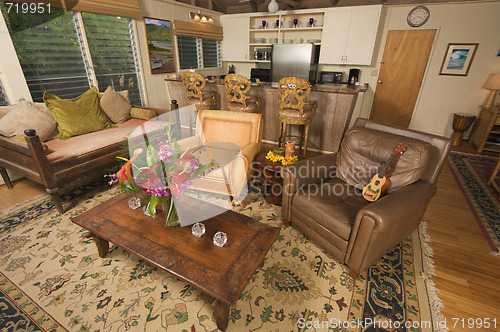 Image of Tropical Living-Room & Kitchen