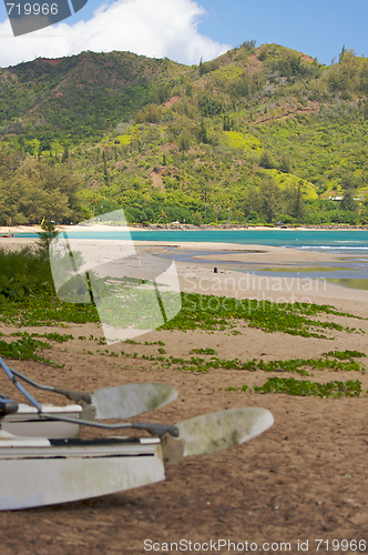 Image of Catamaran Waiting on Beach