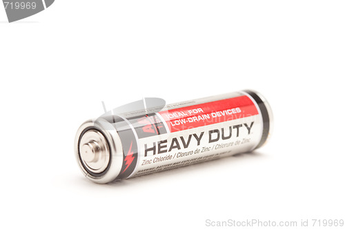 Image of Single Heavy Duty AA Battery on White