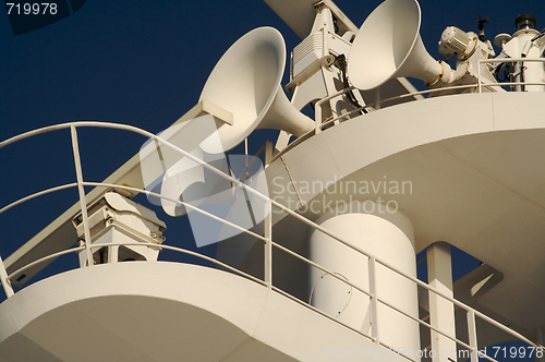 Image of ea. Cruise ship radar and signaling equipment.