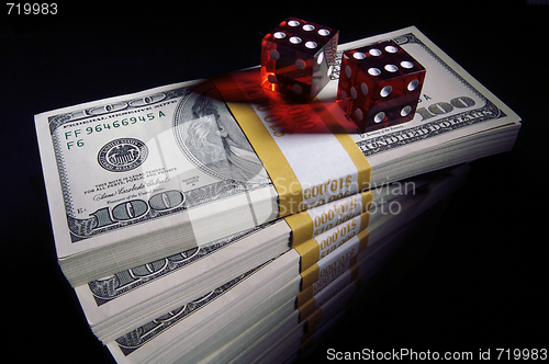 Image of Hundred Dollar Bills & Dice