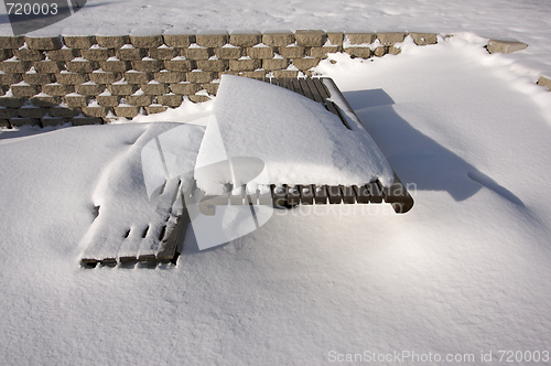 Image of Snowy Picnic Bench