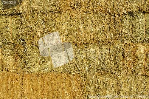 Image of Stacked Straw Hay Bails