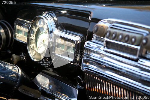 Image of Close-up of vintage car interior.