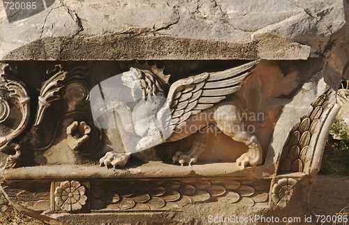 Image of Lion with Wings Relief