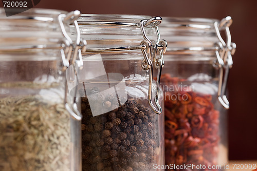 Image of Bottles of Various Spices
