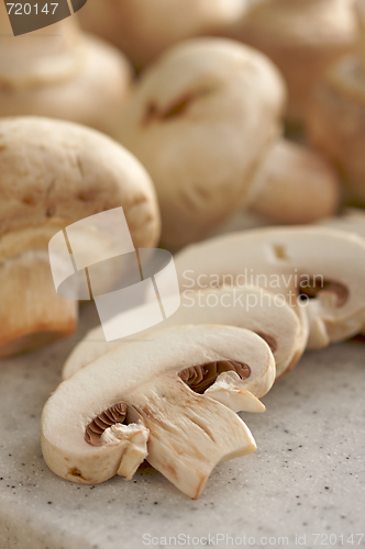 Image of Mushrooms on a Cutting Board