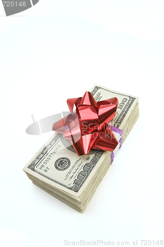 Image of Stack of Money with Bow