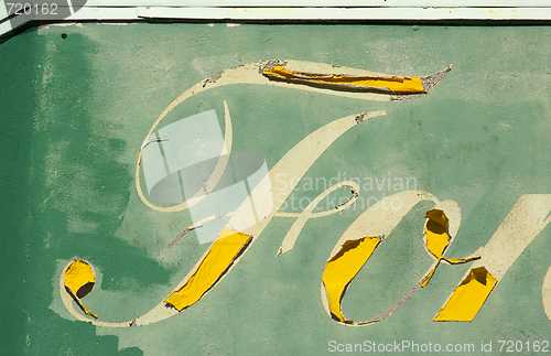 Image of Weathered Sign Type on Wall