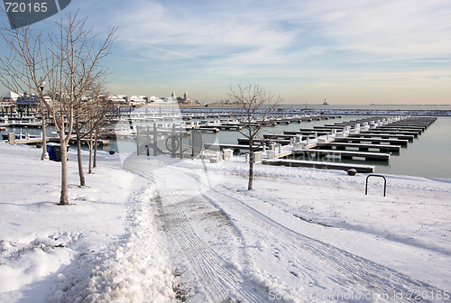 Image of Empty Yacht Harbour on Lake Michigan