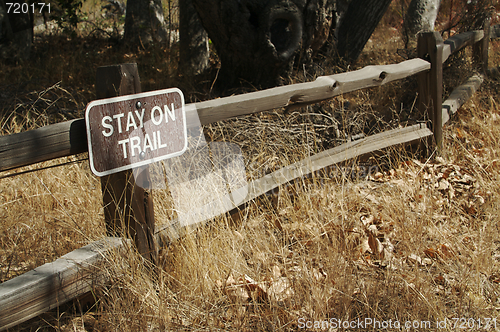 Image of Stay on Trail Sign