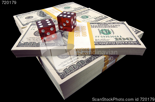 Image of Hundred Dollar Bills & Dice