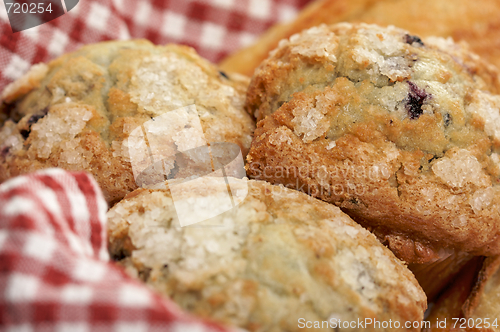 Image of Blueberry Muffins in Basket