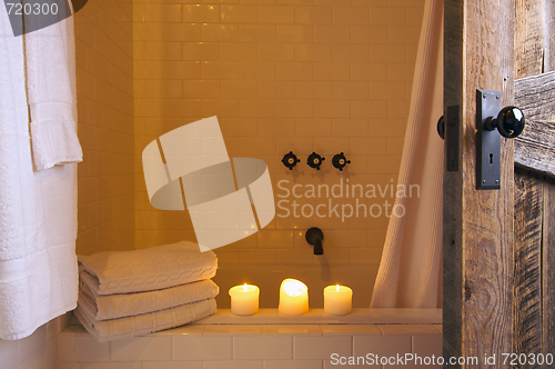 Image of Rustic Bathroom Scene