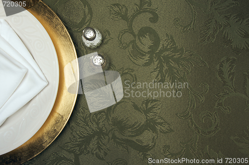 Image of Silk Background and Plate Setting