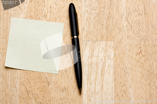 Image of Pen and Post It Notes Pad