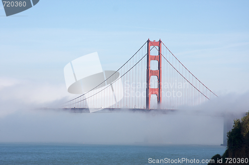 Image of The Golden Gate Bridge in the Morning Fog