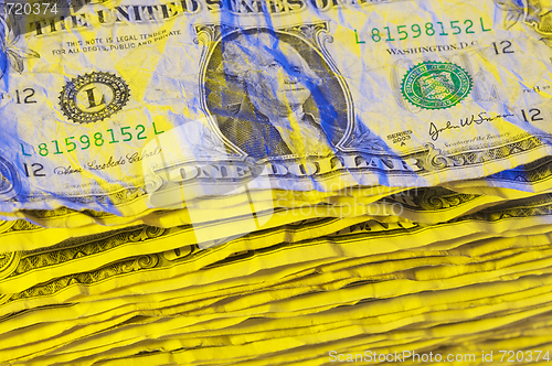 Image of Pile of Crumpled Dollar Bills.