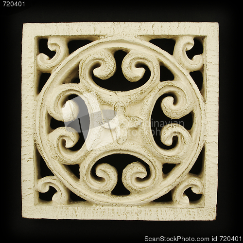 Image of Ornate Wood Carving Ornament 