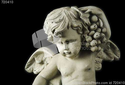 Image of Cherub on Black Background