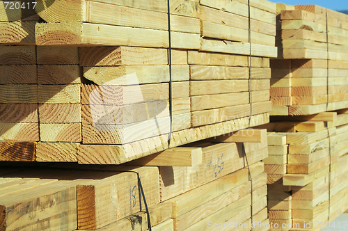 Image of Stack of Construction Wood