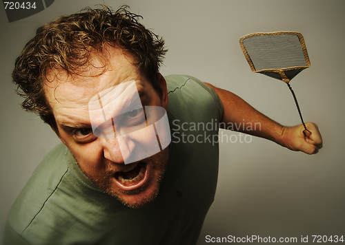 Image of Absolutely Livid Man After Pesky Gnats.