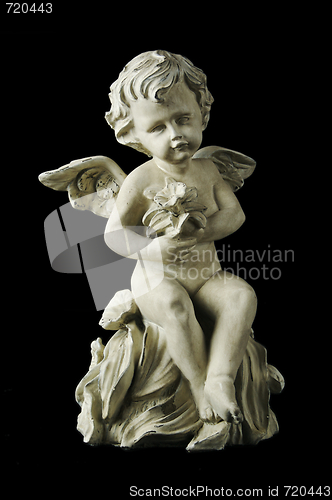 Image of Cherub on Black Background