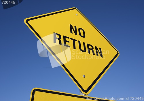 Image of No Return Yellow Road Sign