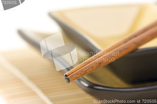 Image of Abstract Chopsticks and Bowls