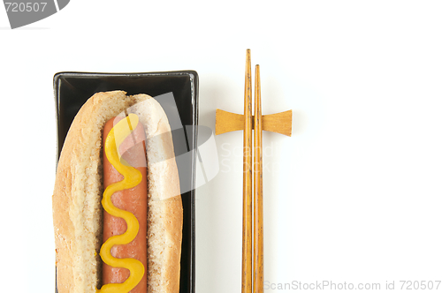 Image of Hot Dog and Chopsticks