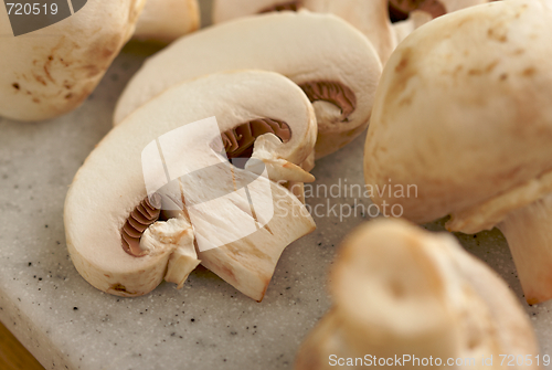 Image of Mushrooms on a Cutting Board