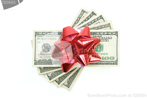 Image of Stack of Money with Bow