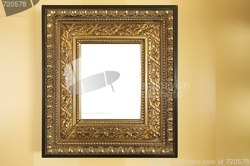 Image of Ornate Blank Picture Frame on Wall