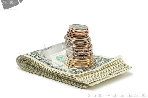 Image of Stack of Money & Coins