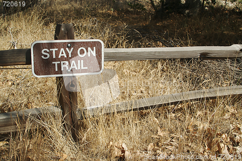 Image of Stay on Trail Sign