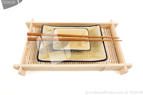 Image of Abstract Chopsticks and Bowls