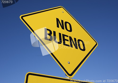 Image of No Bueno Yellow Road Sign