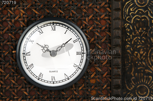 Image of Close-up Front of Ornate Carriage Clock Box.