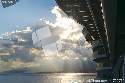 Image of Sunset from a cruise ship.