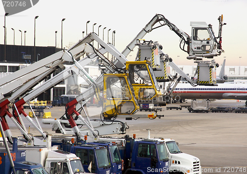 Image of Deicing Equipment Ready at Airport