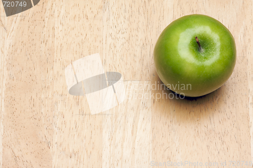 Image of Apple Overhead on Wood