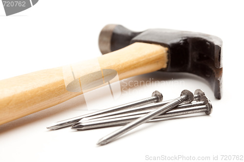 Image of Hammer and Nails Isolated