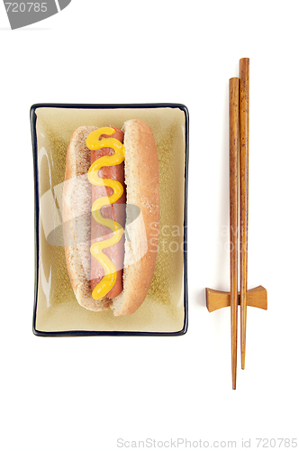 Image of Hot Dog and Chopsticks