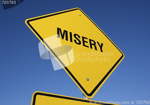 Image of Misery Yellow Road Sign
